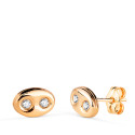 18K PENDIENTES ORO AMARILLO NUDO DE BARCO CON CIRCONITAS. MEDIDA: 8 X 5,5 MM. CIERRE PRESION
