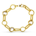 18K PULSERA ORO BICOLOR ESLABONES