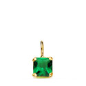 18K COLGANTE ORO AMARILLO CUADRADO CON GARRAS Y PIEDRA COLOR VERDE 6,5 X 6,5 MM.
