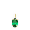 18K COLGANTE ORO AMARILLO OVAL PIEDRA COLOR VERDE 7 X 5 MM.