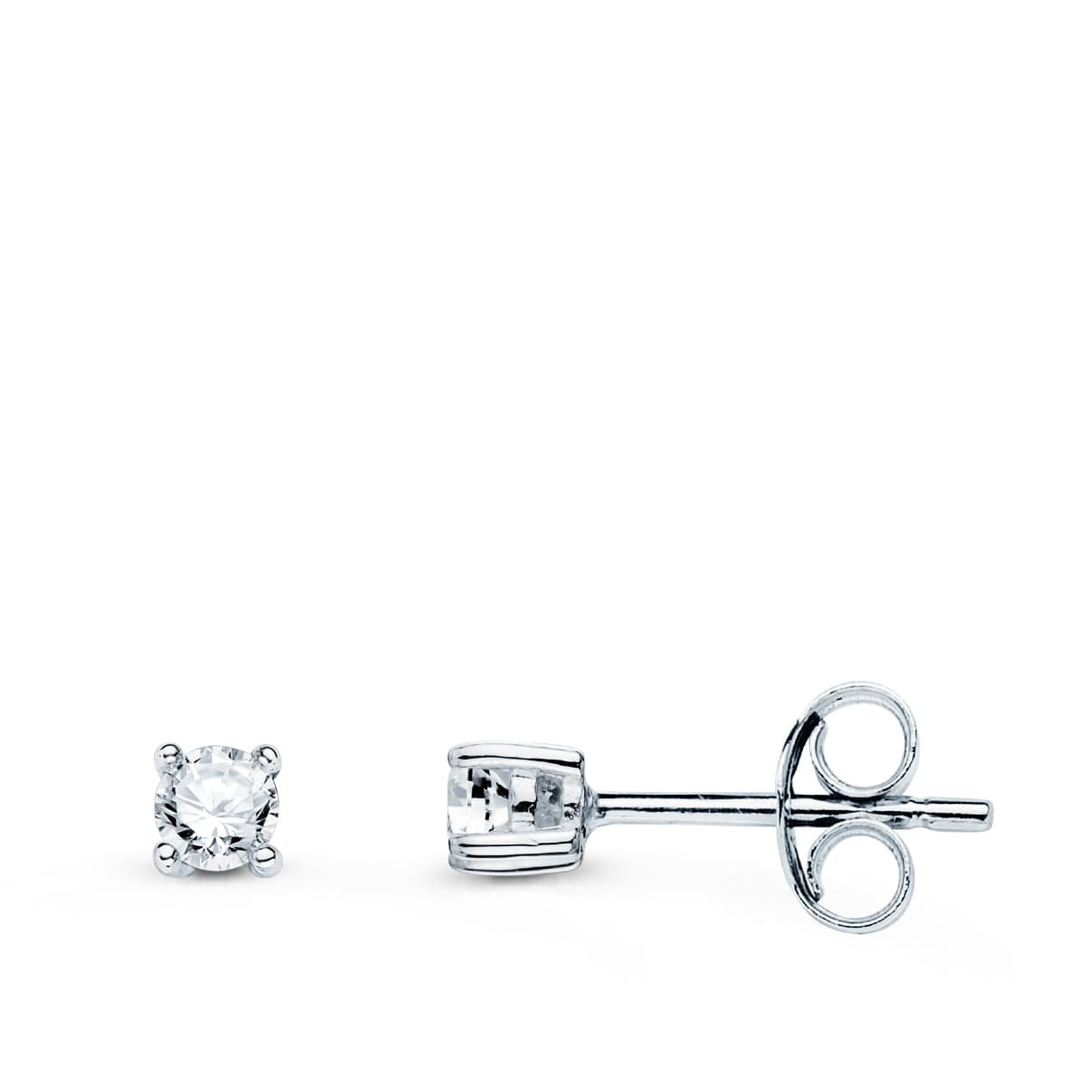 18K PENDIENTES ORO BLANCO DIAMANTES LABORATORIO 2,75 MM 0,20 QTS. VS2-G 3X3 MM. CIERRE PRESION