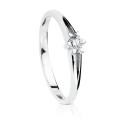 18K SOLITARIO DIAMANTE NATURAL  TALLA BRILLANTE ORO BLANCO 0.100 QTS. SI-H