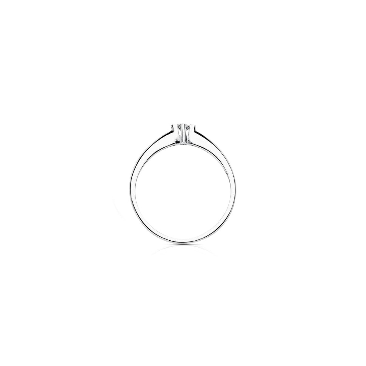 18K SOLITARIO DIAMANTE NATURAL  TALLA BRILLANTE ORO BLANCO 0.100 QTS. SI-H