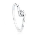 18K SOLITARIO ORO BLANCO DIAMANTE NATURAL TALLA BRILLANTE 0.100 QTS. SI-H