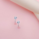 18K PENDIENTES ORO BLANCO DIAMANTES LABORATORIO TALLA BRILLANTE 2,75 MM 0,20 QTS VS2-G. MEDIDA: 3,5X3,5 MM. PRESION