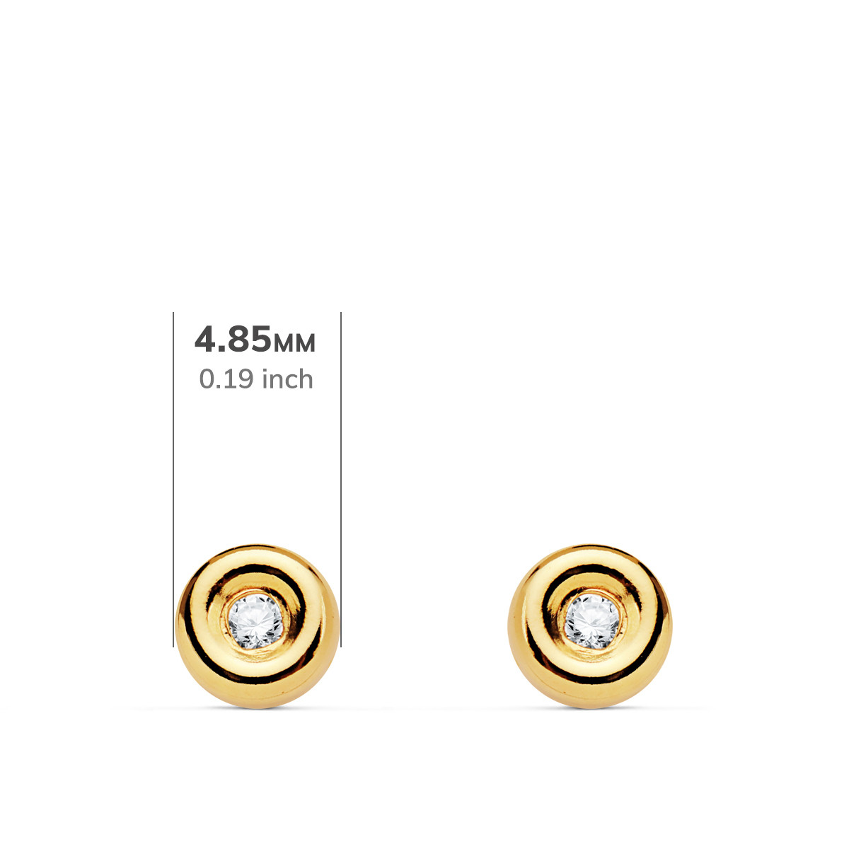 18K PENDIENTES CHATON ORO AMARILLO DIAMANTES LABORATORIO 0,030 QTS VS2-G. MEDIDA: 4,8 X 4,8 MM. CIERRE PRESION