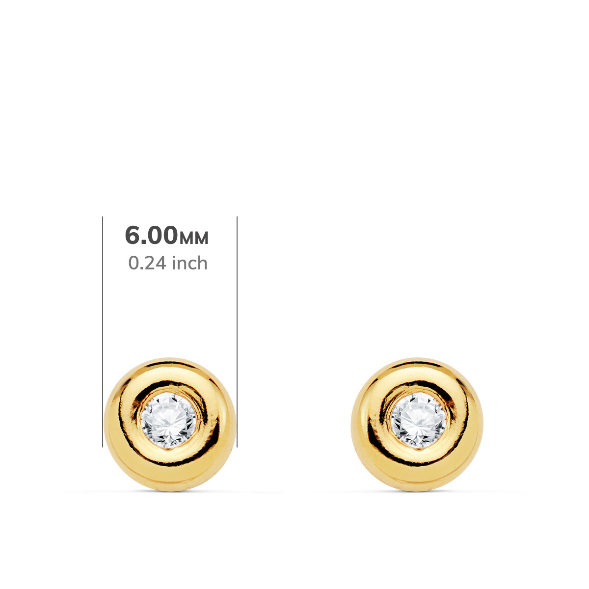 18K PENDIENTES CHATON ORO AMARILLO DIAMANTES LABORATORIO 0,140 QTS VS2-G. MEDIDA: 5,5 X 5,5 MM. CIERRE PRESION