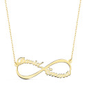 18K GARGANTILLA ORO AMARILLO INFINITO PERSONALIZADO 2 NOMBRES 35 MM CADENA 44+2 CM