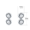 18K PENDIENTES ORO BLANCO CHATON 4 DIAMANTES LABORATORIO VS2-G 0,080 QTS. MEDIDA: 11 X 5,5 MM. CIERRE PRESION
