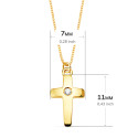 18K COLLAR ORO AMARILLO CRUZ 11X7 MM 1 DIAMANTE LABORATORIO 0,015 QT. CADENA VENECIANA 45CM G-VS2