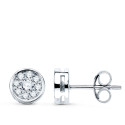 18K PENDIENTES ORO BLANCO CON 18 DIAMANTES LABORATORIO VS2-G 0,360 QTES. MEDIDA: 7X7 MM. CIERRE PRESION