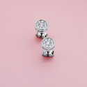 18K PENDIENTES ORO BLANCO CON 18 DIAMANTES LABORATORIO VS2-G 0,360 QTES. MEDIDA: 7X7 MM. CIERRE PRESION