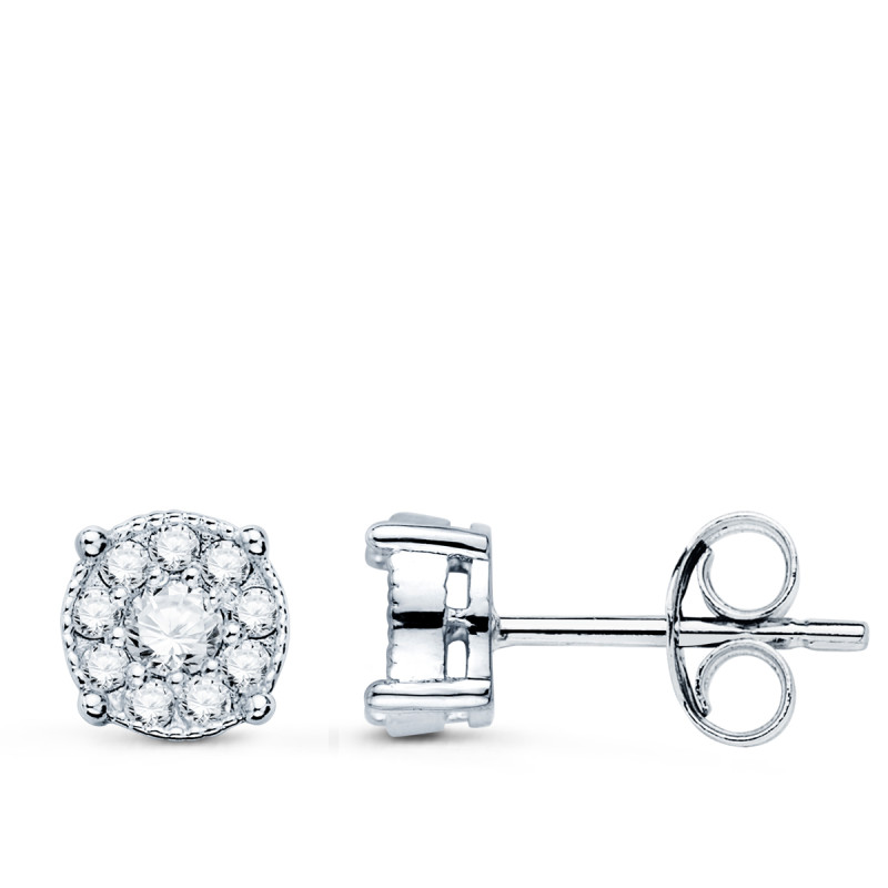 18K PENDIENTES ORO BLANCO 20 DIAMANTES LABORATORIO 0,365 QTES VS2- G. MEDIDA: 7X7 MM. CIERRE PRESION