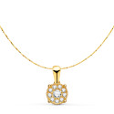 18K COLGANTE ORO AMARILLO CON DIAMANTES LABORATORIO 0,182 QTS - VS2 G. MED: 6.5MM. CADENA 42-3CM