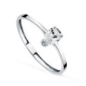 18K SORTIJA ORO BLANCO DIAMANTE LABORATORIO TALLA PERA 0,35 QTES. VS2 - G. ANCHO: 6 MM