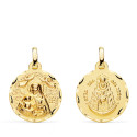 18K MEDALLA ORO AMARILLO ESCAPULARIO ORO AMARILLO VIRGEN DE LA CINTA Y VIRGEN DEL ROCIO 18 MM