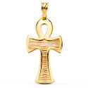 18K CRUZ DE LA VIDA EGIPCIA ORO AMARILLO BRILLO 34 X 18 MM . AMULETO EGIPCIO ANKH