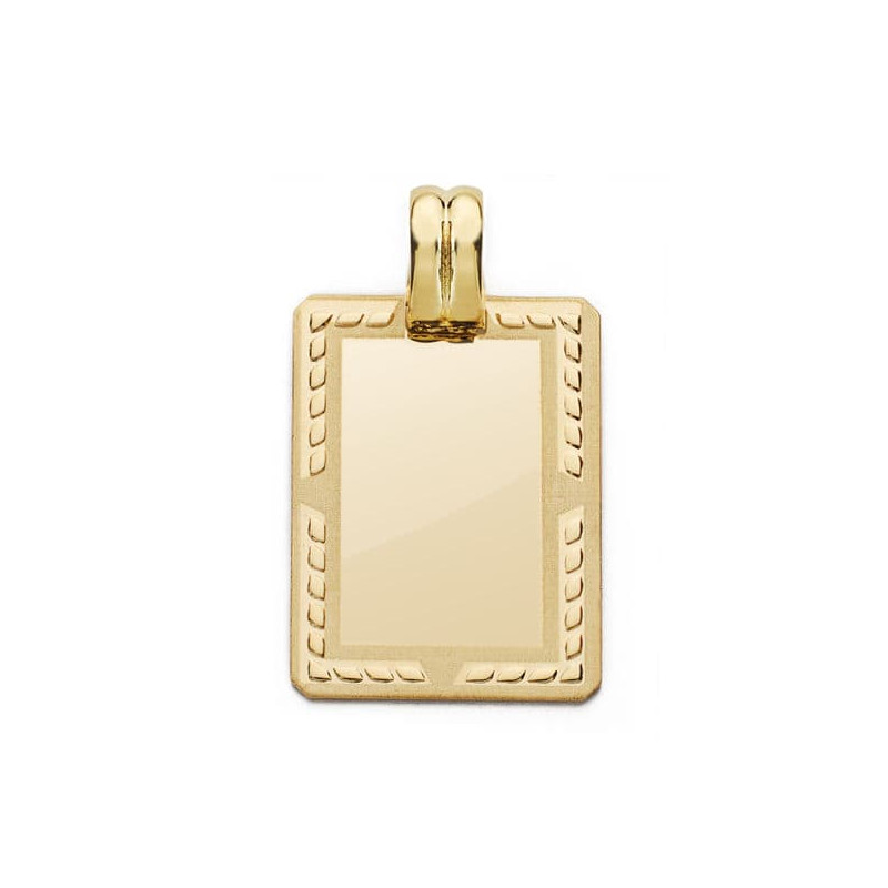 18K PLACA CHAPA ORO AMARILLO RECTANGULAR. 24X17 MM