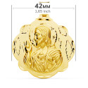 18K ESCAPULARIO ORO AMARILLO PANDERETA VIRGEN DEL CARMEN Y CORAZON DE JESUS 42 MM