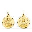 18K ESCAPULARIO ORO AMARILLO CORAZON DE JESUS Y VIRGEN DEL CARMEN TALLADO ORO AMARILLO 18 MM