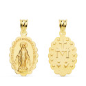 18K MEDALLA ORO AMARILLO VIRGEN MILAGROSA FRANCES OVAL MATIZADA 20X15 MM