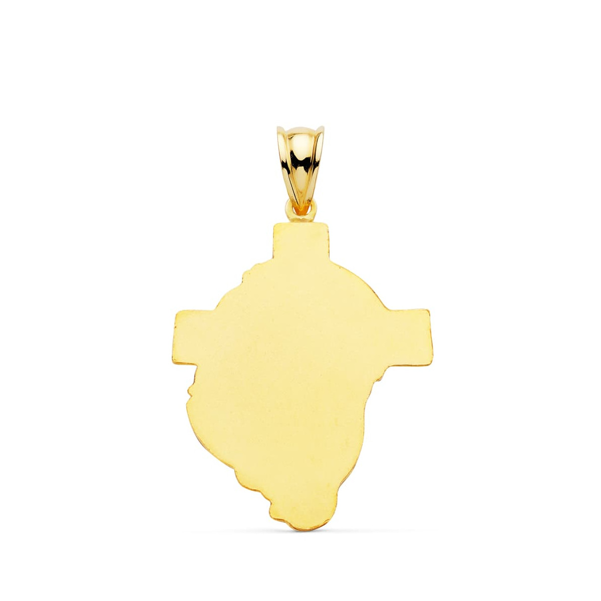 18K COLGANTE ORO AMARILLO CABEZA DE CRISTO CON CRUZ 35X25 MM