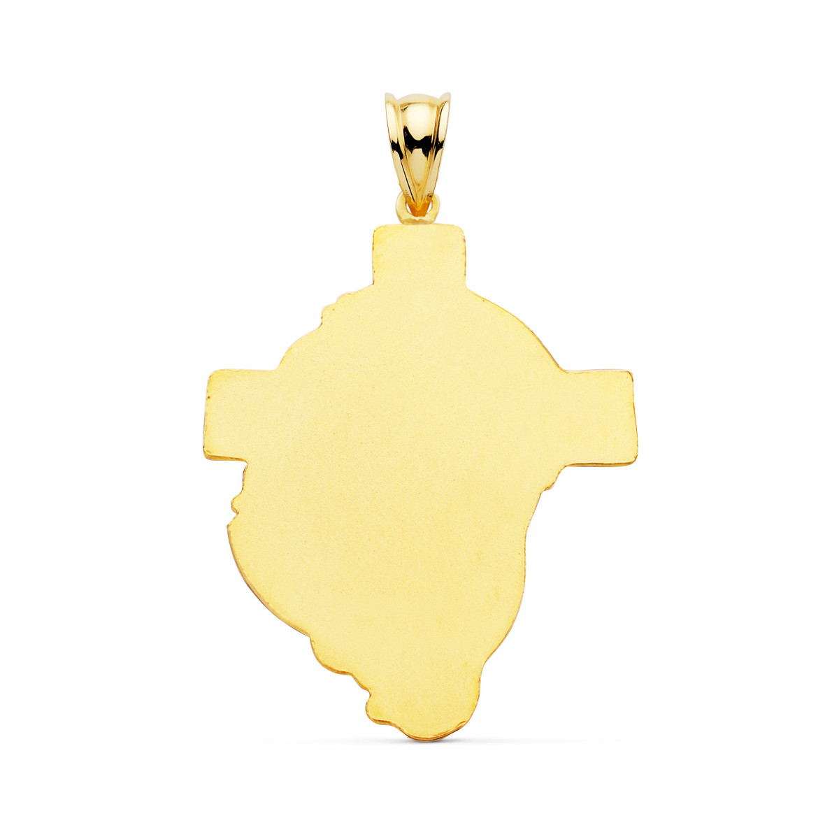 18K COLGANTE ORO AMARILLO CABEZA DE CRISTO  CON CRUZ TALLADA 40X30 MM