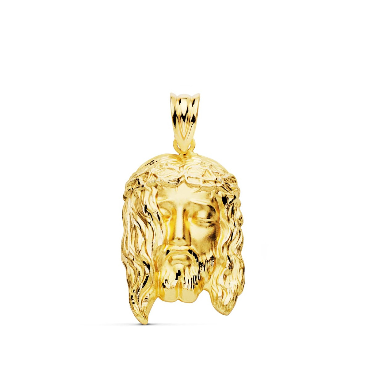 18K COLGANTE COLGANTE ORO AMARILLO CABEZA DE CRISTO 26X16 MM