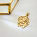 18K COLGANTE COLGANTE ORO AMARILLO CABEZA DE CRISTO ORLA 29X25 MM