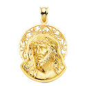 18K COLGANTE COLGANTE ORO AMARILLO CABEZA DE CRISTO ORLA 32X26 MM
