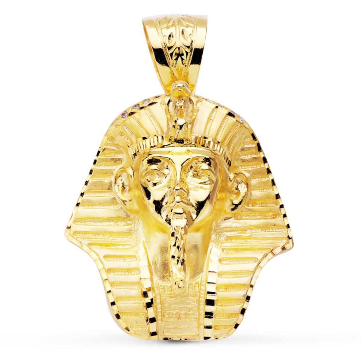 18K COLGANTE ORO AMARILLO FARAON EGIPCIO GIGANTE. 46X44 M