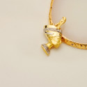 18K COLGANTE EGIPCIO ORO BICOLOR NEFERTITI PERFIL EN BRILLO 30X26 MM