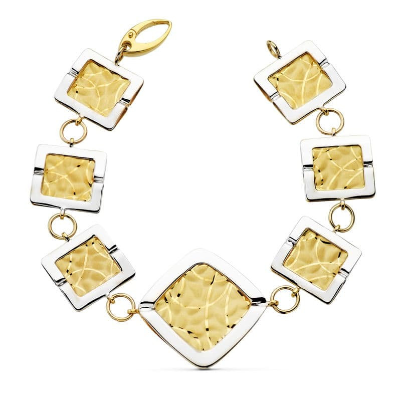 18K PULSERA BICOLOR LASER 19.5CM