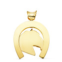 18K COLGANTE ORO AMARILLO HERRADURA CON CABALLO 50X44 MM