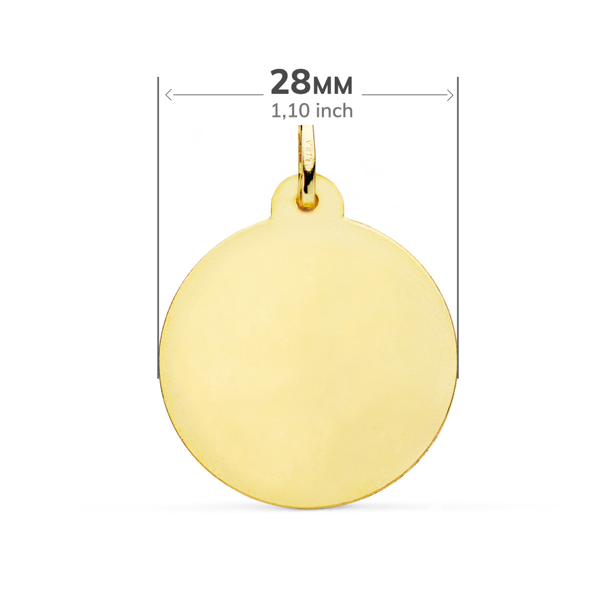 18K MEDALLA ORO AMARILLO VIRGEN CARIDAD DEL COBRE TALLADA 28 MM