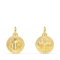 18K MEDALLA  ESCAPULARIO ORO AMARILLO SAN BENITO MONJE 12 MM MATIZADA