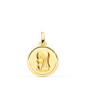 18K MEDALLA ORO AMARILLO VIRGEN NIÑA BISEL 16 MM