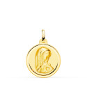 18K MEDALLA ORO AMARILLO VIRGEN NIÑA BISEL 18 MM