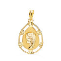 18K MEDALLA ORO AMARILLO VIRGEN NIÑA LAGRIMA 23X15 MM