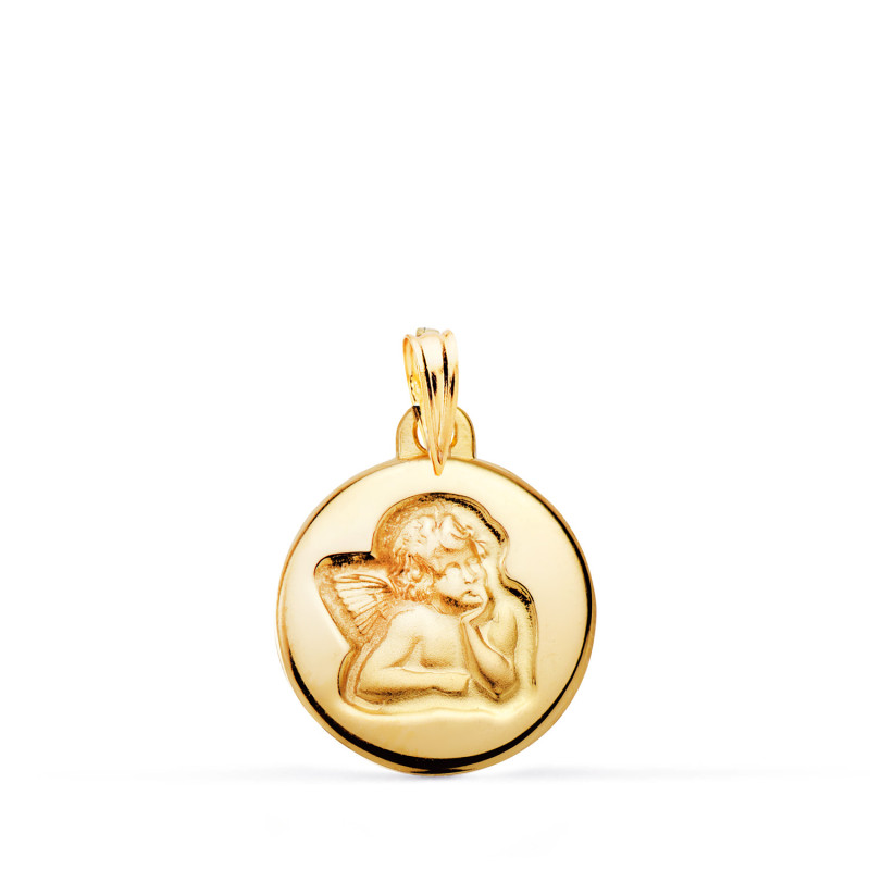 18K MEDALLA ANGEL 14MM 1.45 GRS