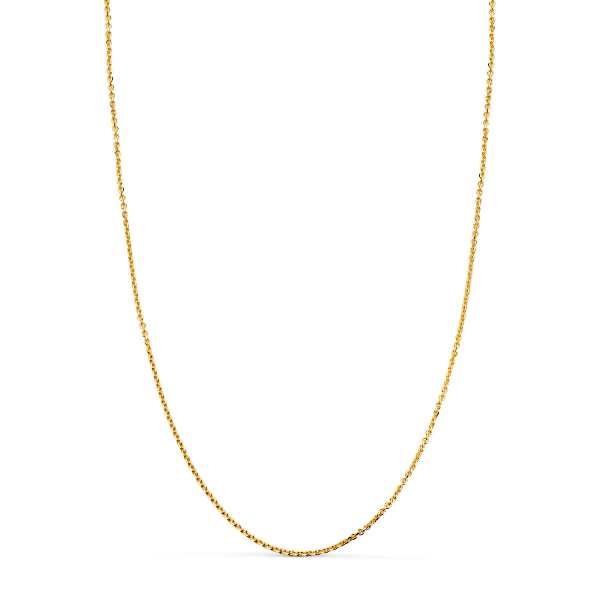 18K CADENA ORO AMARILLO MACIZA FORZADA ESLABON TALLADO. ANCHO: 1 MM LARGO: 60CM