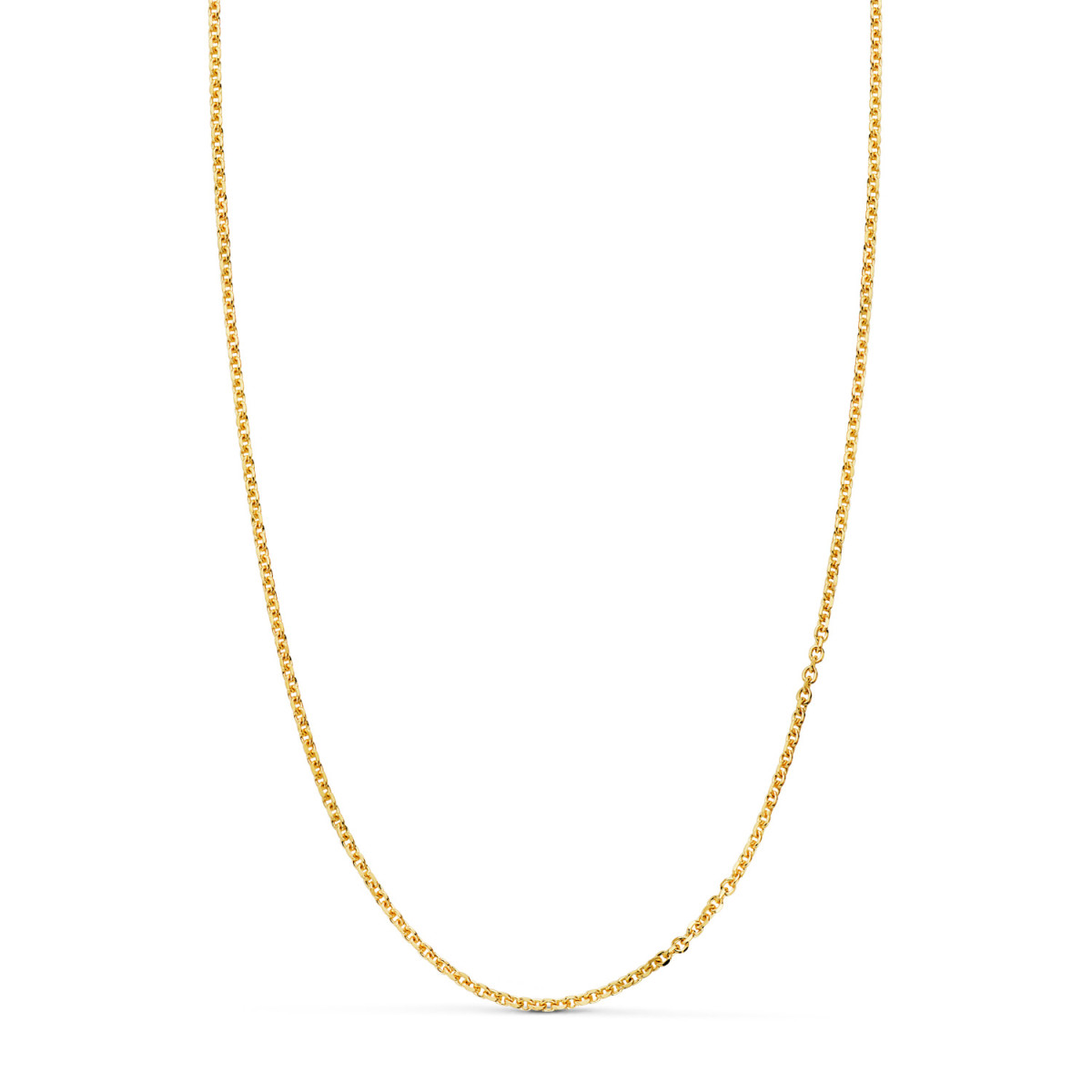 18K CADENA ORO AMARILLO MACIZA FORZADA ESLABON TALLADO. ANCHO: 1,2 MM LARGO: 60CM