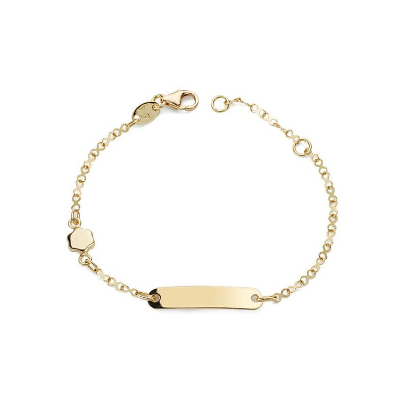 18K PULSERA ESCLAVA ORO AMARILLO MOTIVO FLOR 14CM