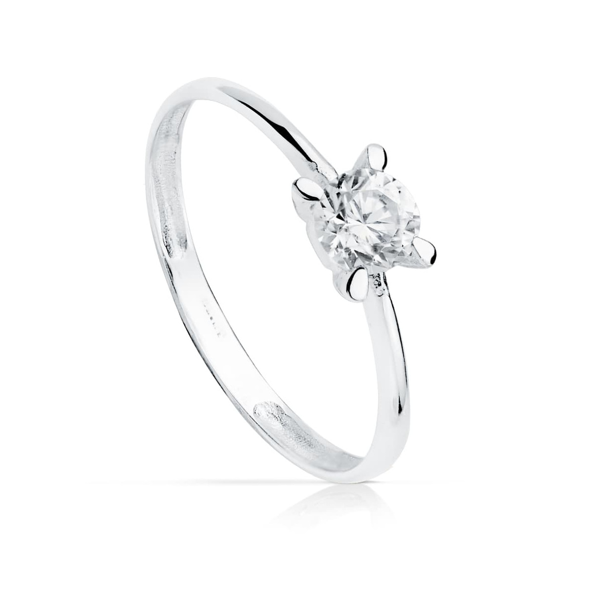 18K SOLITARIO ORO BLANCO CIRCONITA 4.5 MM