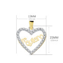 18K COLGANTE ORO BICOLOR CORAZON TE QUIERO 15X13 MM C. AMOR