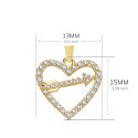 18K COLGANTE ORO AMARILLO CORAZON Y FLECHA 15X13 MM C. AMOR