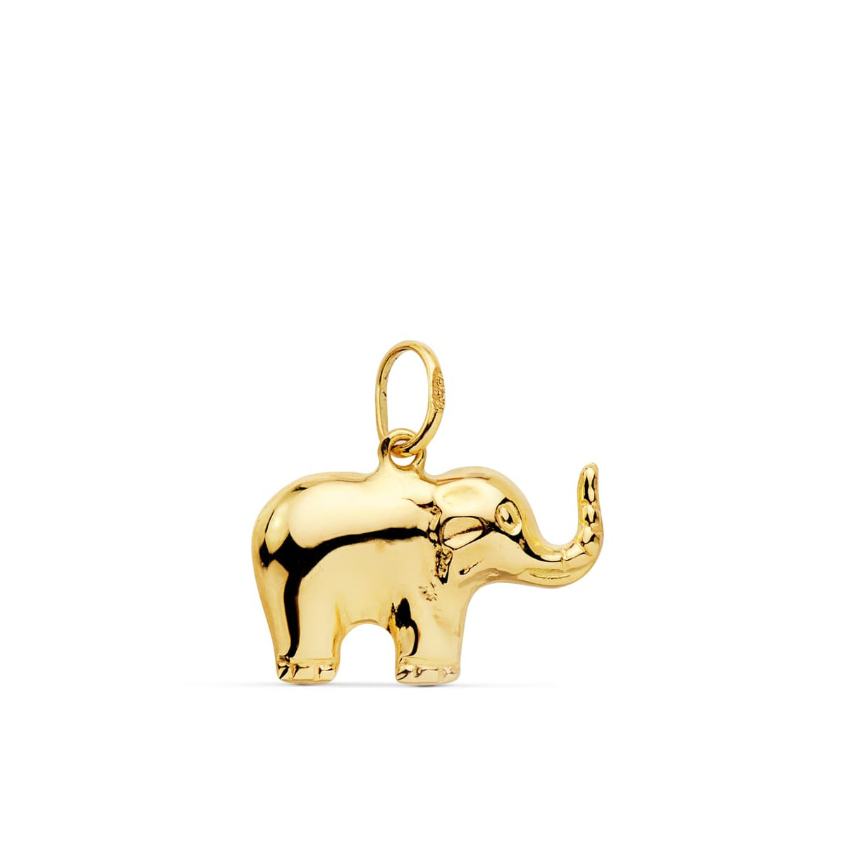 18K COLGANTE AMULETO ORO AMARILLO ELEFANTE LISO 16X10 MM