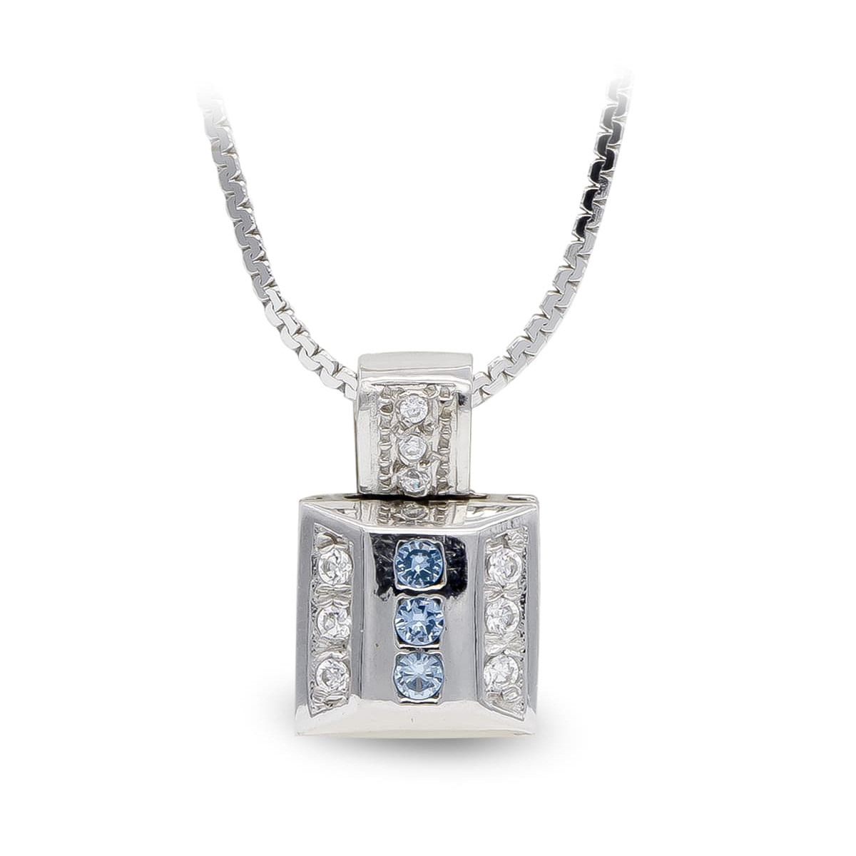 18K GARGANTILLA ORO BLANCO Y CIRCONITAS