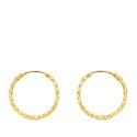 18K AROS ORO AMARILLO HUECOS RETORCIDOS CON TALLADO 15X1.30 MM