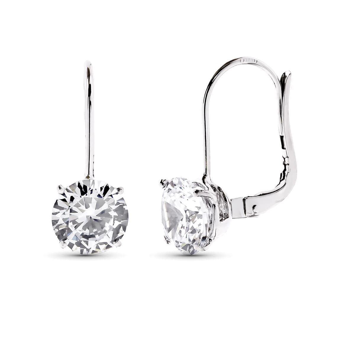 18K PENDIENTES ORO BLANCO CIRCONITA 20X8 MM CIERRE GANCHO